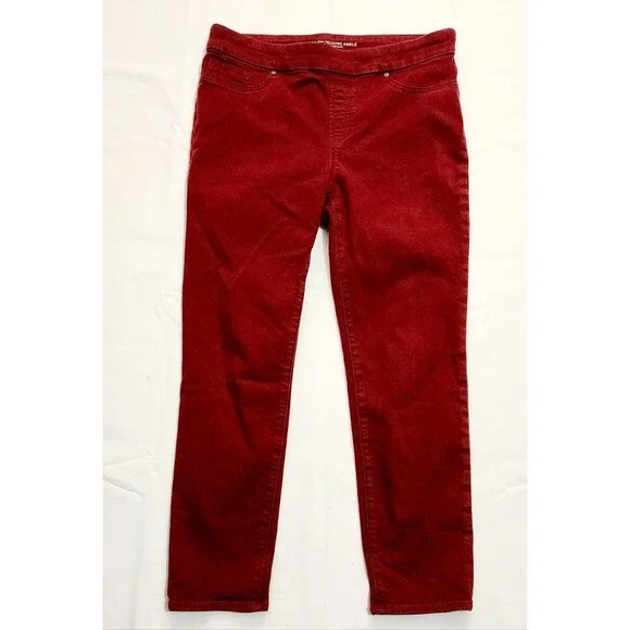 Chico's Red Rayon Pull-On Pants Size 1 Regular - Preowned US Size 8R - Picture 1 of 8